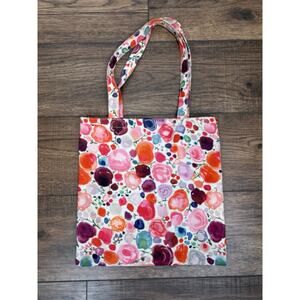 Kate Spade Canvas Tote Bag Floral Pink Vibrant Colors Interior Pocket